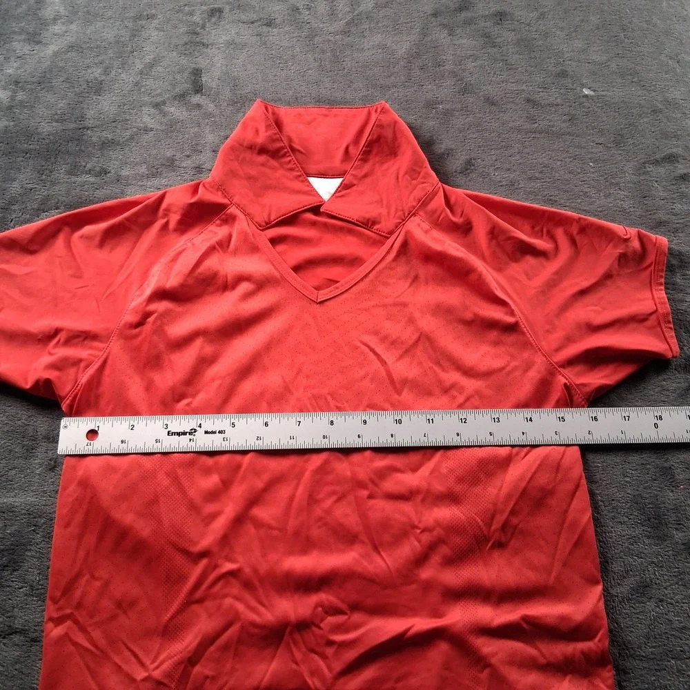 Nike Golf Dri-FIT Polo Shirt Womens XS Red Short Sleeve V-Neck Activewear Top
